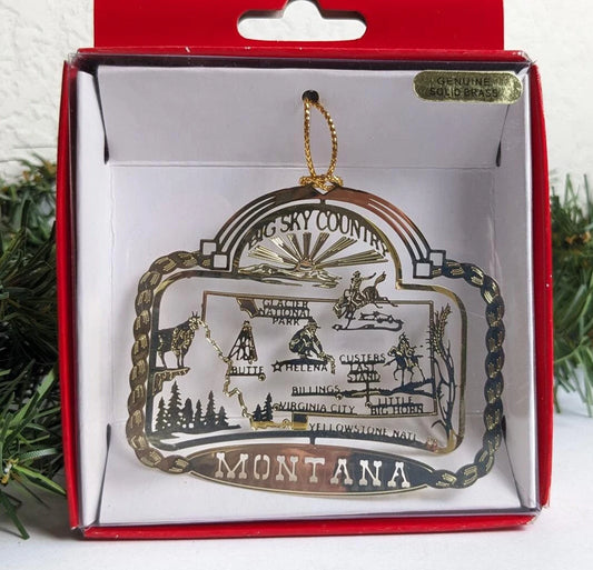 National Treasures Montana State Christmas Ornament