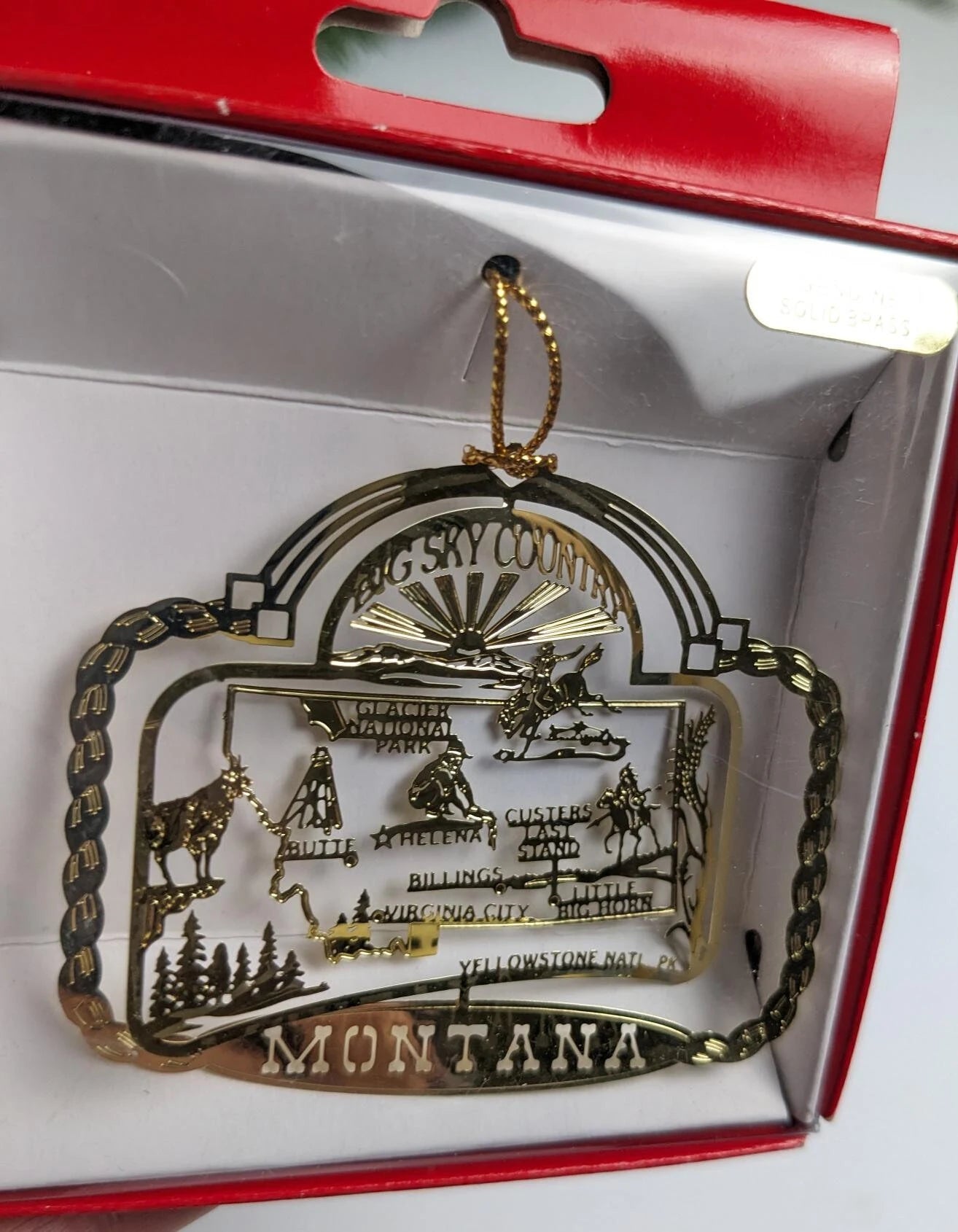 National Treasures Montana State Christmas Ornament
