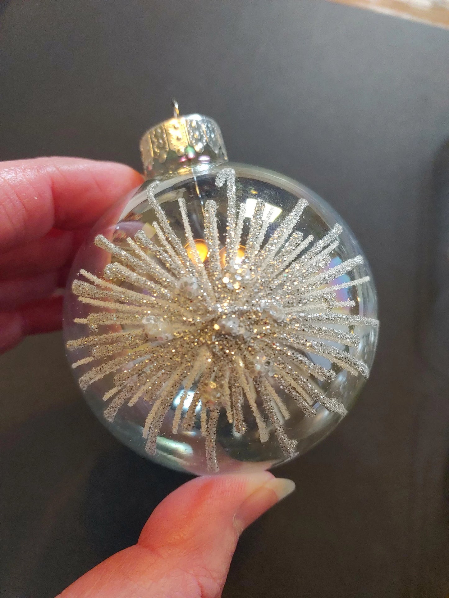 Vintage Snowflake Glass Ball Christmas Ornaments