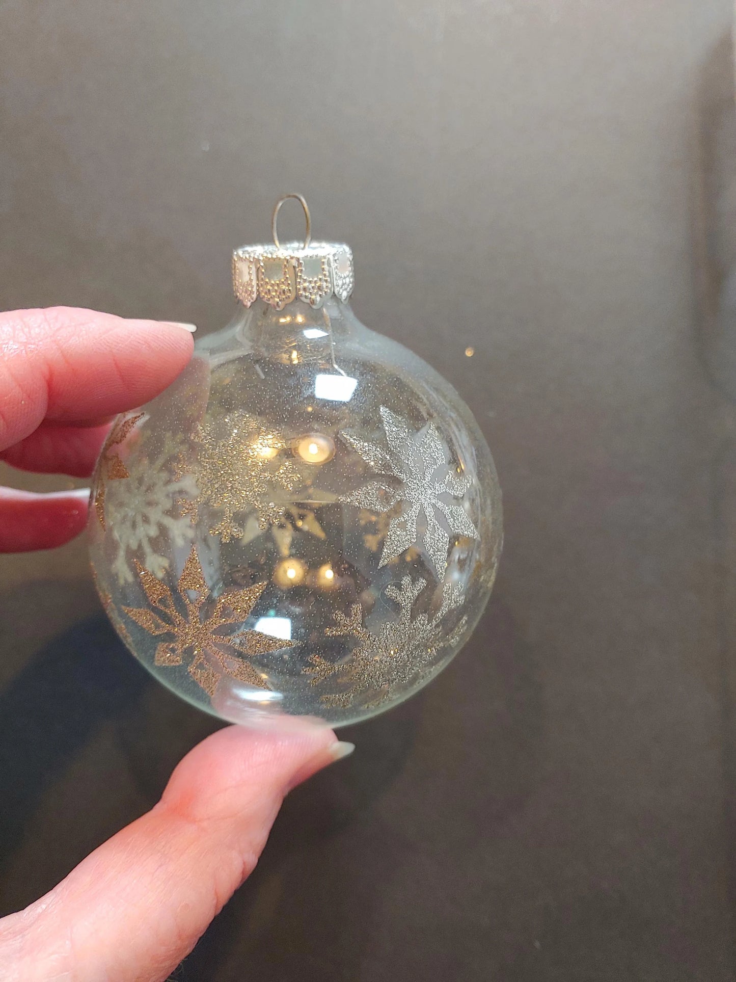 Vintage Snowflake Glass Ball Christmas Ornaments