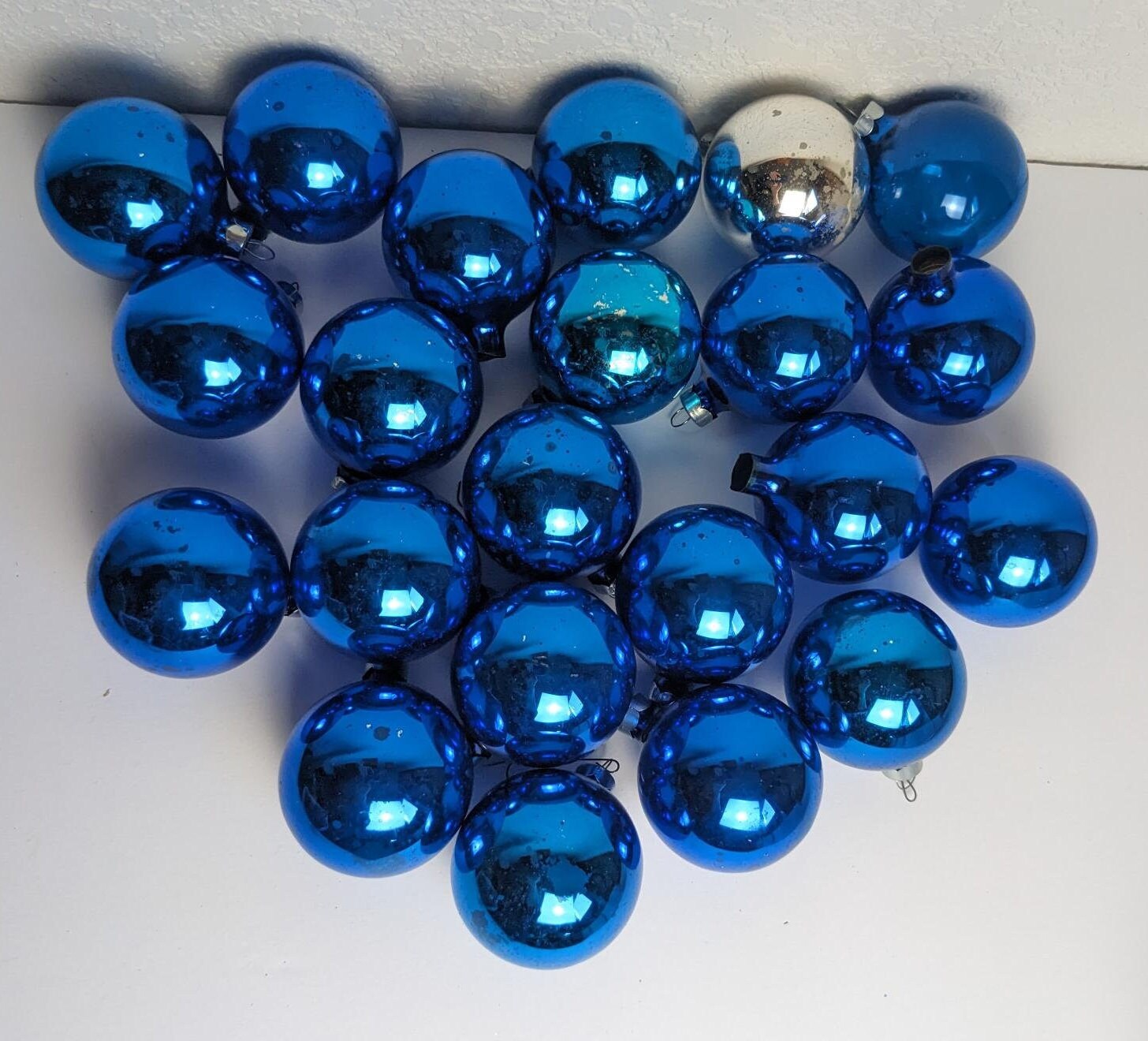 Vintage Blue Christmas Ornaments