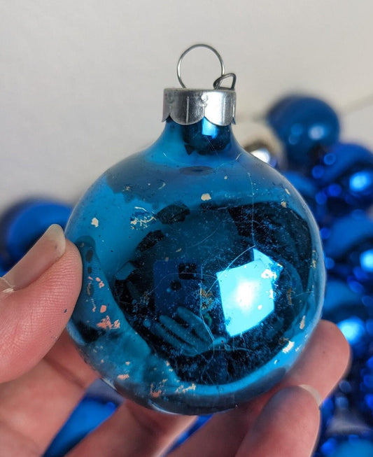 Vintage Blue Christmas Ornaments