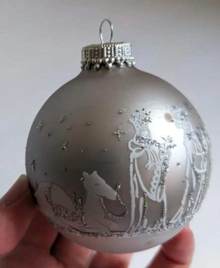 Vintage Silver Nativity Christmas Ornaments