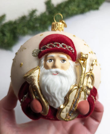 Blown Glass Hopeful Father Christmas Ornament
