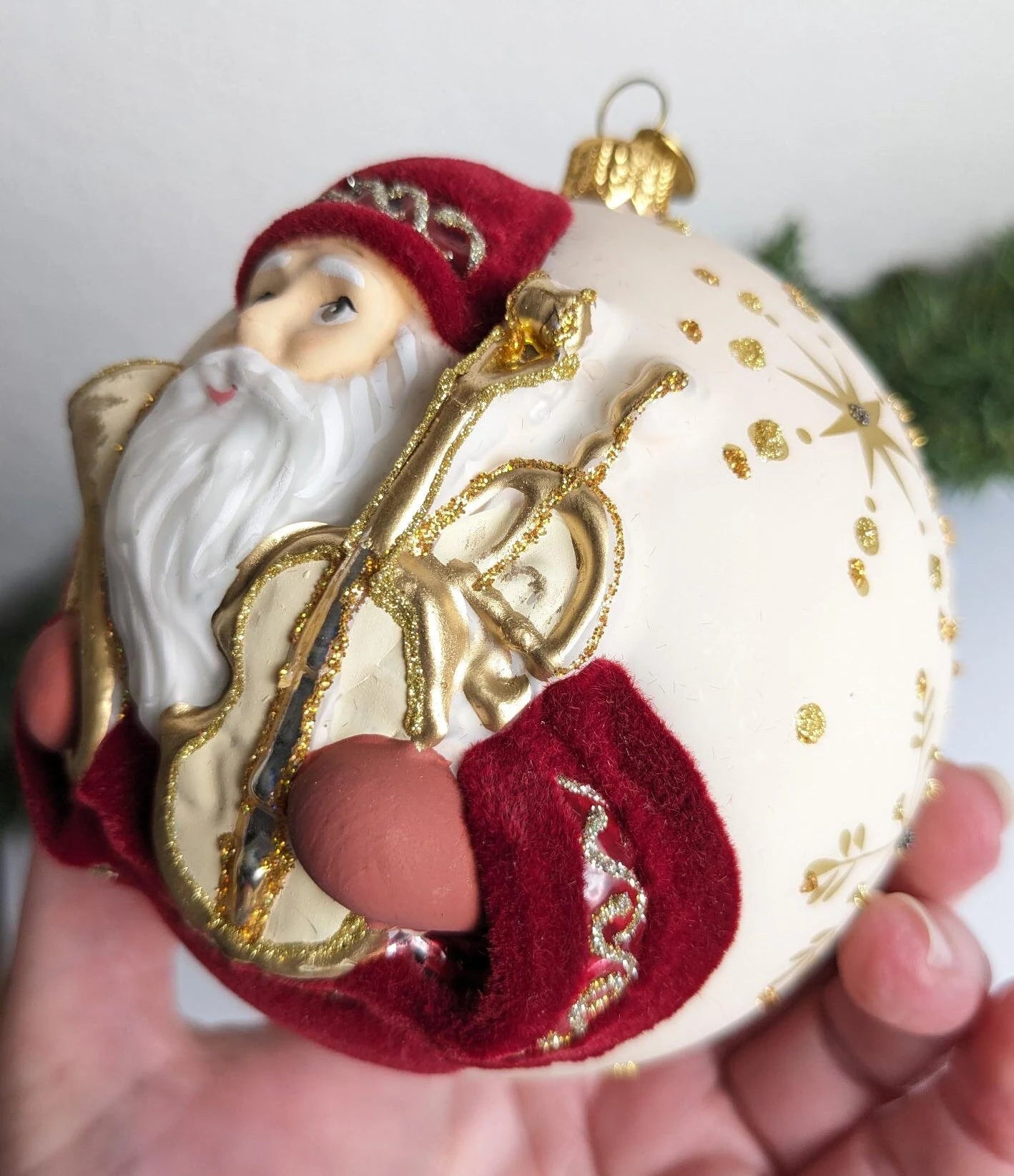 Blown Glass Hopeful Father Christmas Ornament