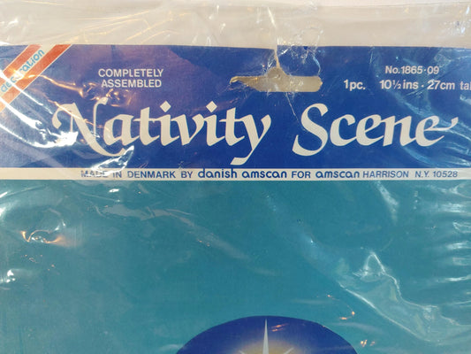 Vintage Tissue Honeycomb Nativity Scene Christmas Centerpiece