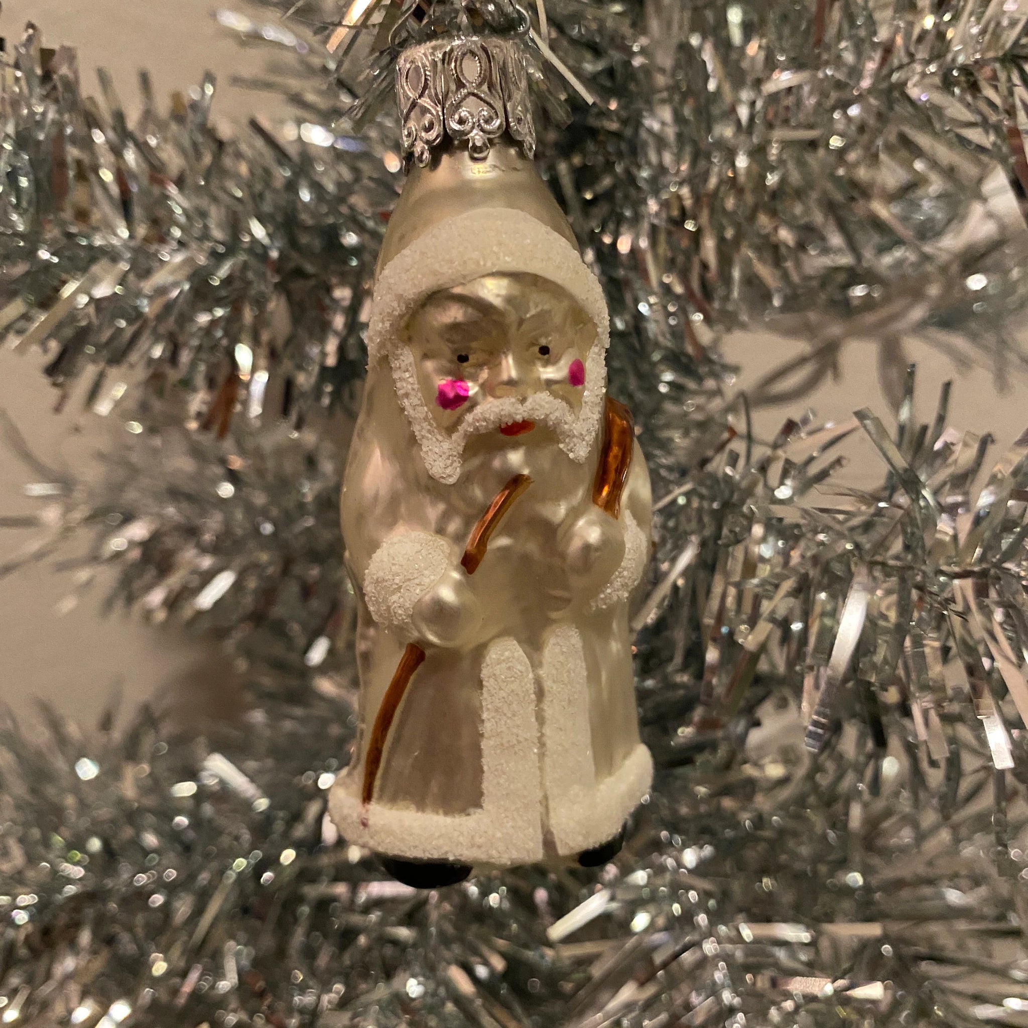 Santa with Staff Inge Glas Christmas Ornament