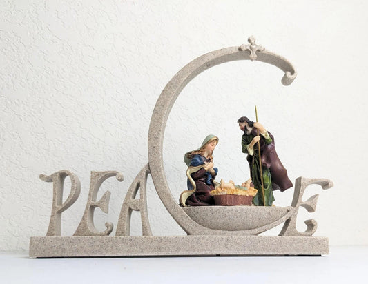 Light Up LED Peace Nativity Scene