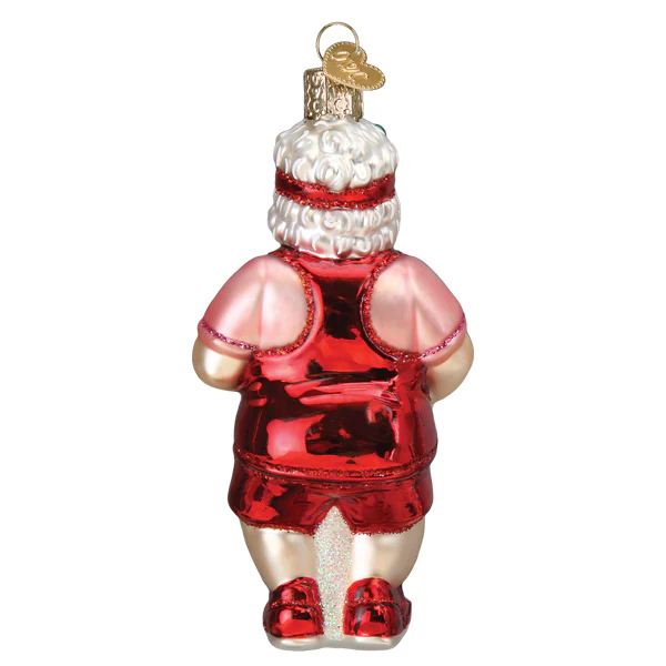 Mrs. Santa Claus Playing Pickleball - Blown Glass Tree Ornament by Old World Christmas