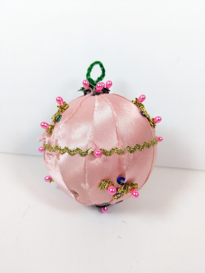 Vintage Pink Pushpin Christmas Ornament