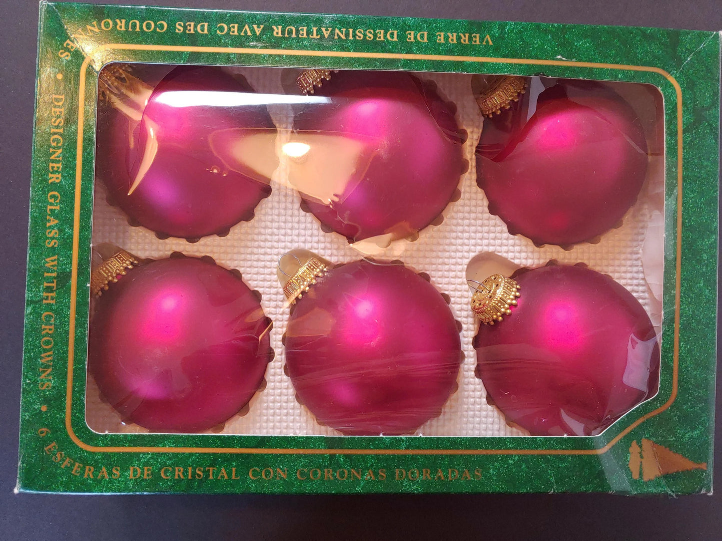 Hot Pink Matte Christmas Krebs Ornaments