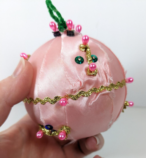 Vintage Pink Pushpin Christmas Ornament