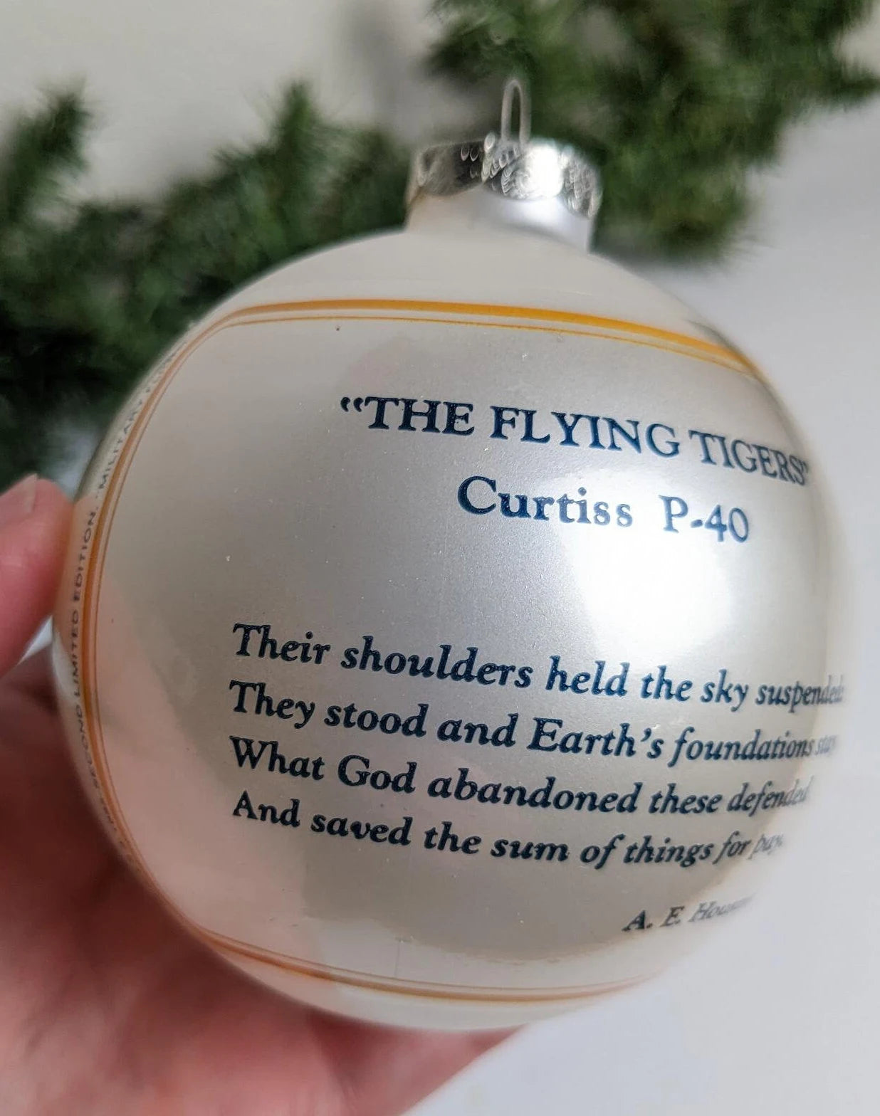 The Flying Tigers Curtiss P-40 Christmas Ornament