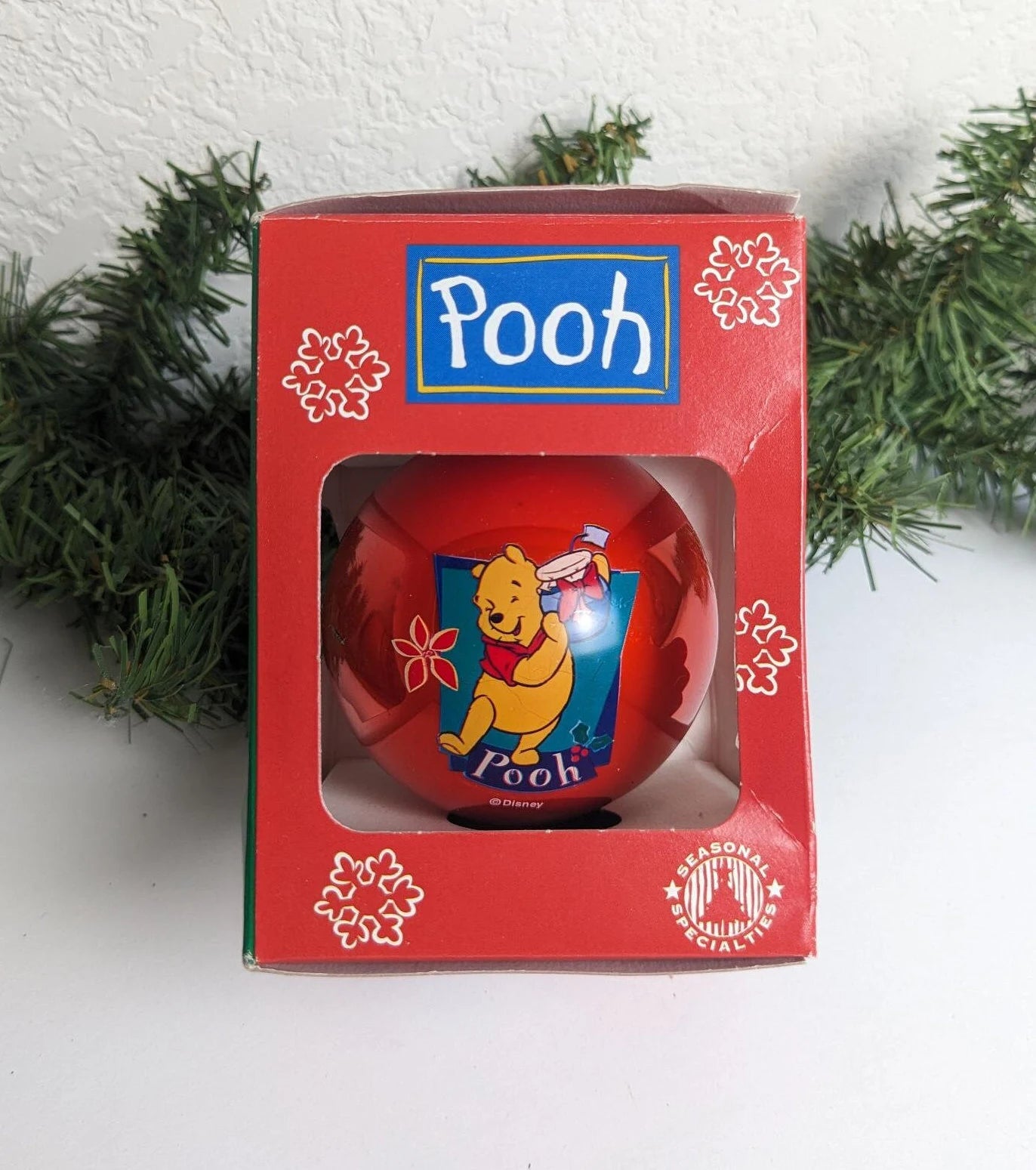 Disney Winnie the Pooh Glass Ball Christmas Ornament