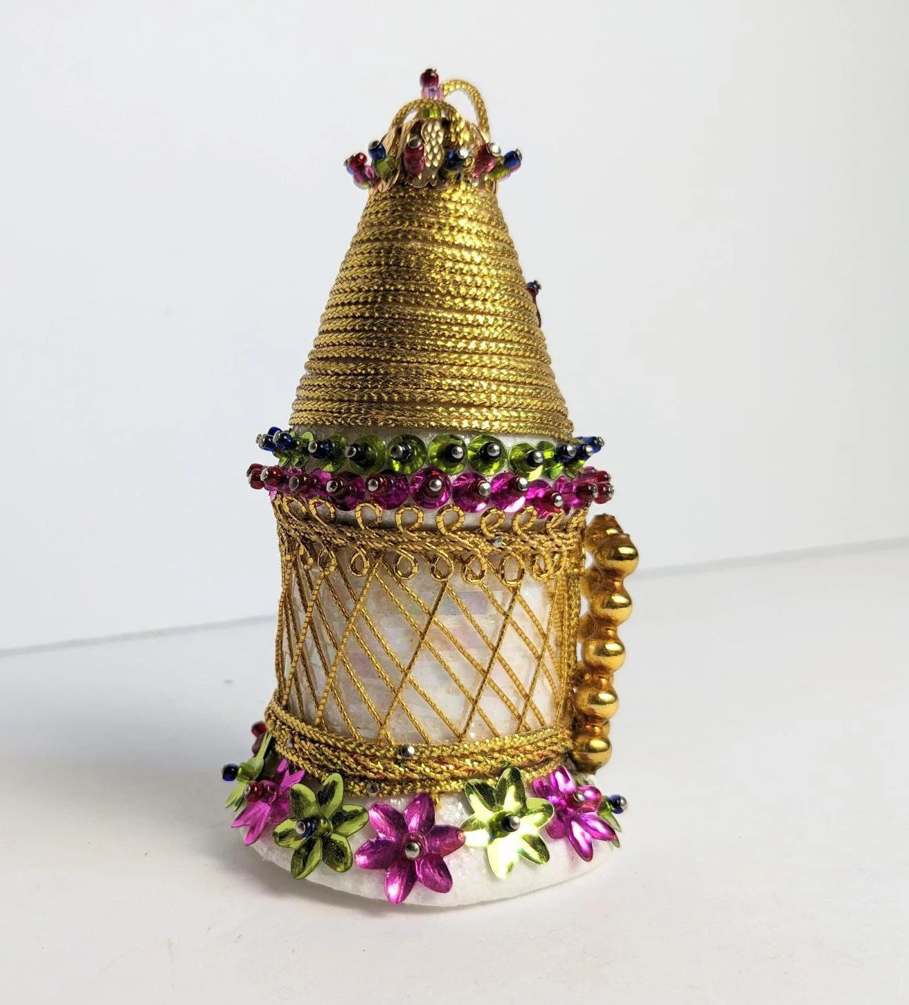 Vintage Handmade Beaded Pushpin Ornament