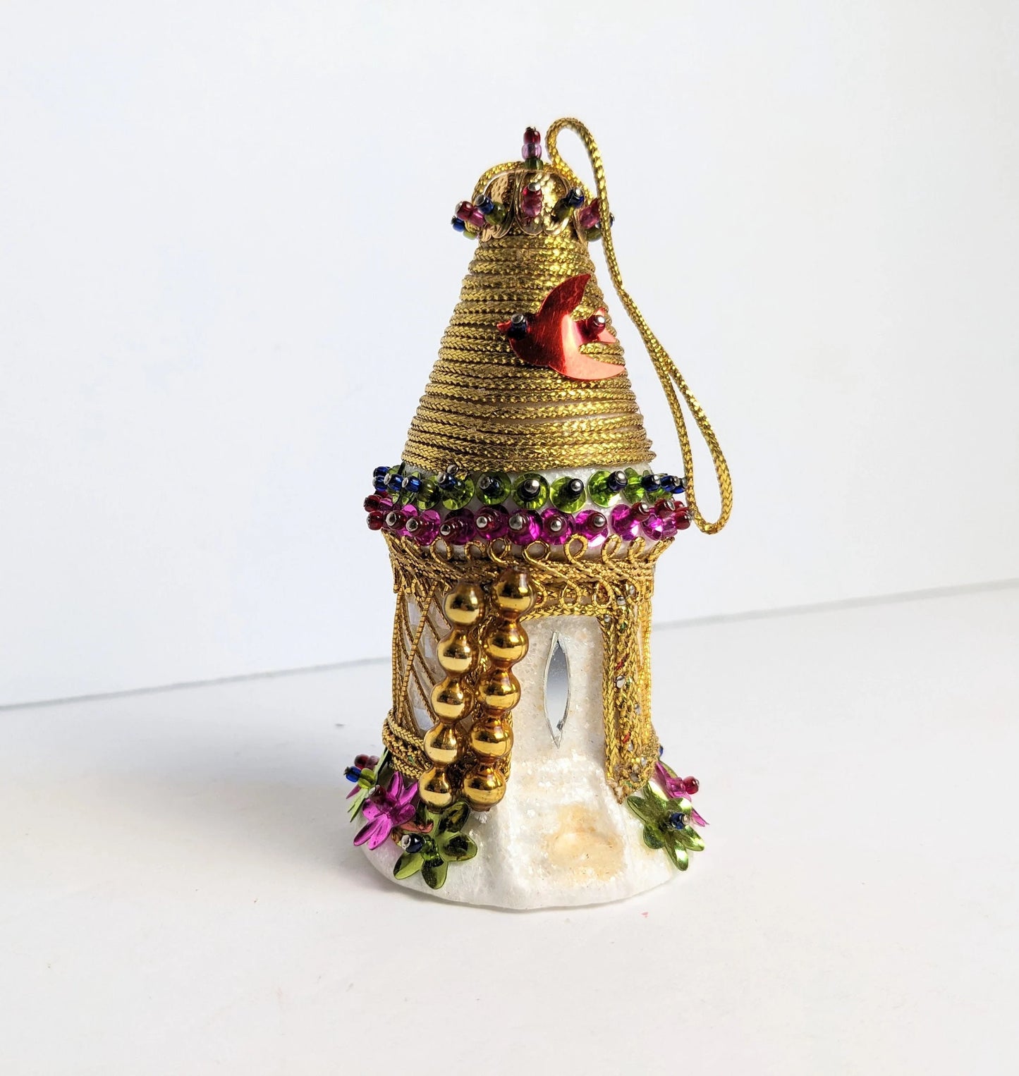 Vintage Handmade Beaded Pushpin Ornament