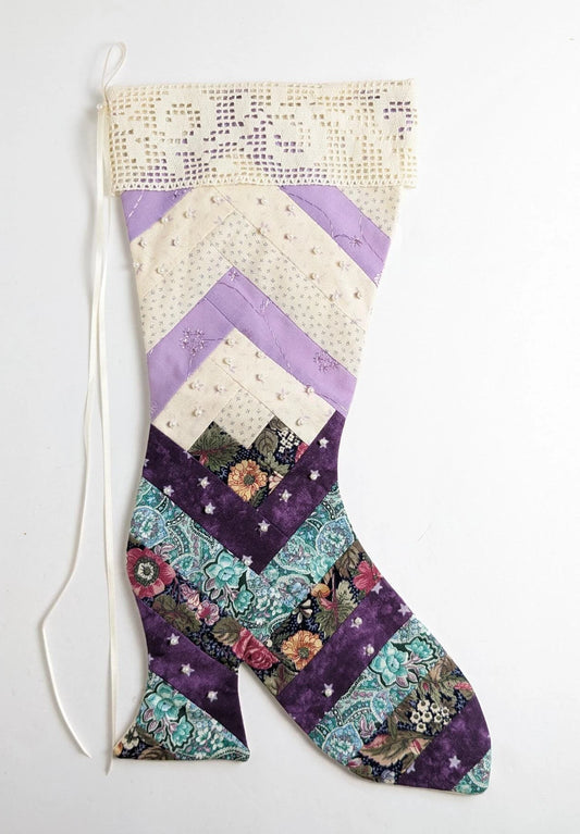 Quilted Purple High Heel Stocking