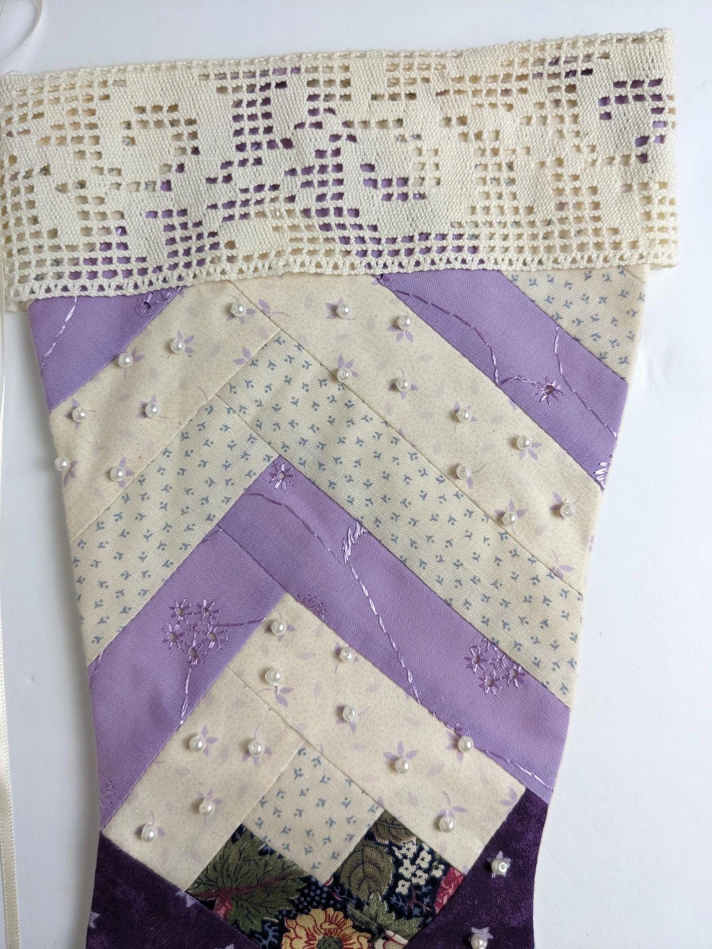 Quilted Purple High Heel Stocking