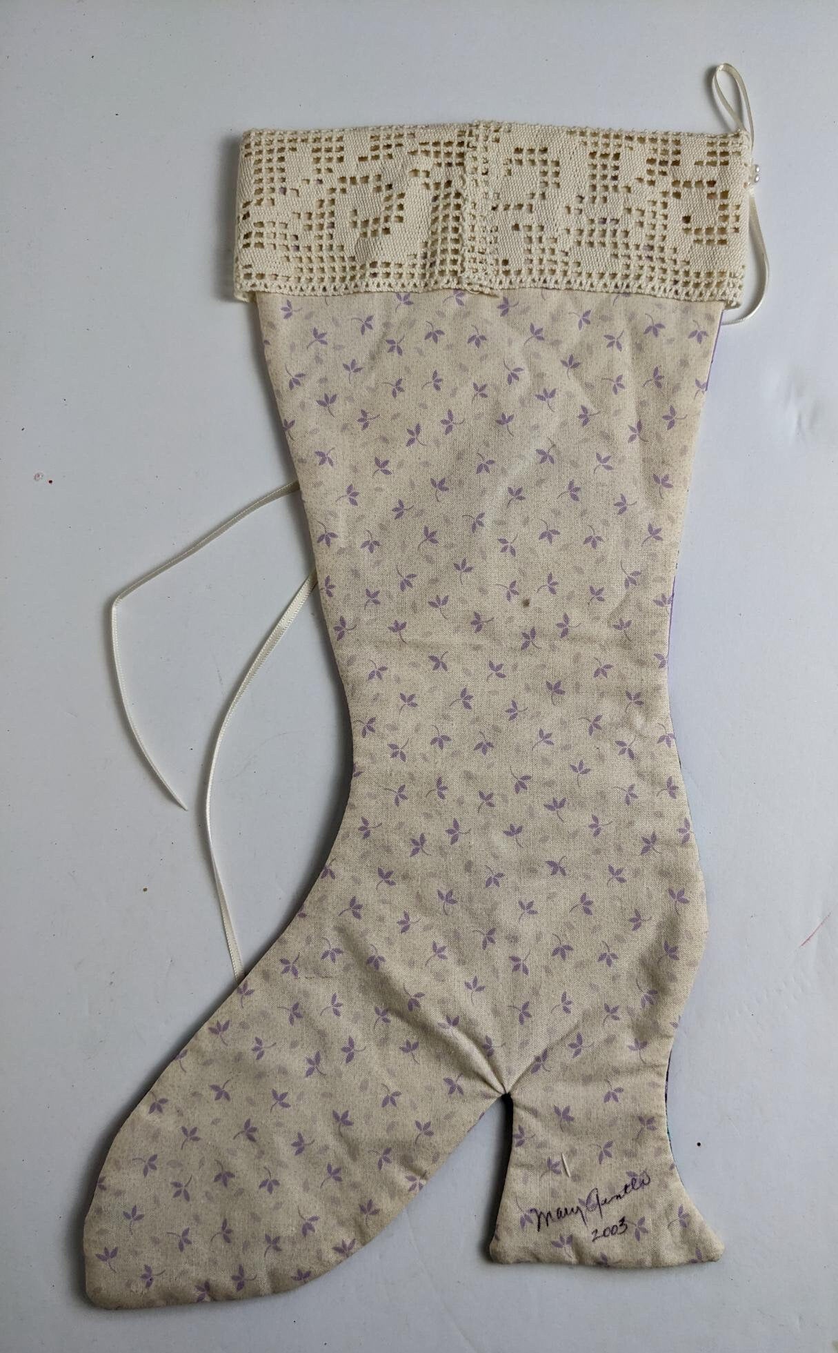 Quilted Purple High Heel Stocking