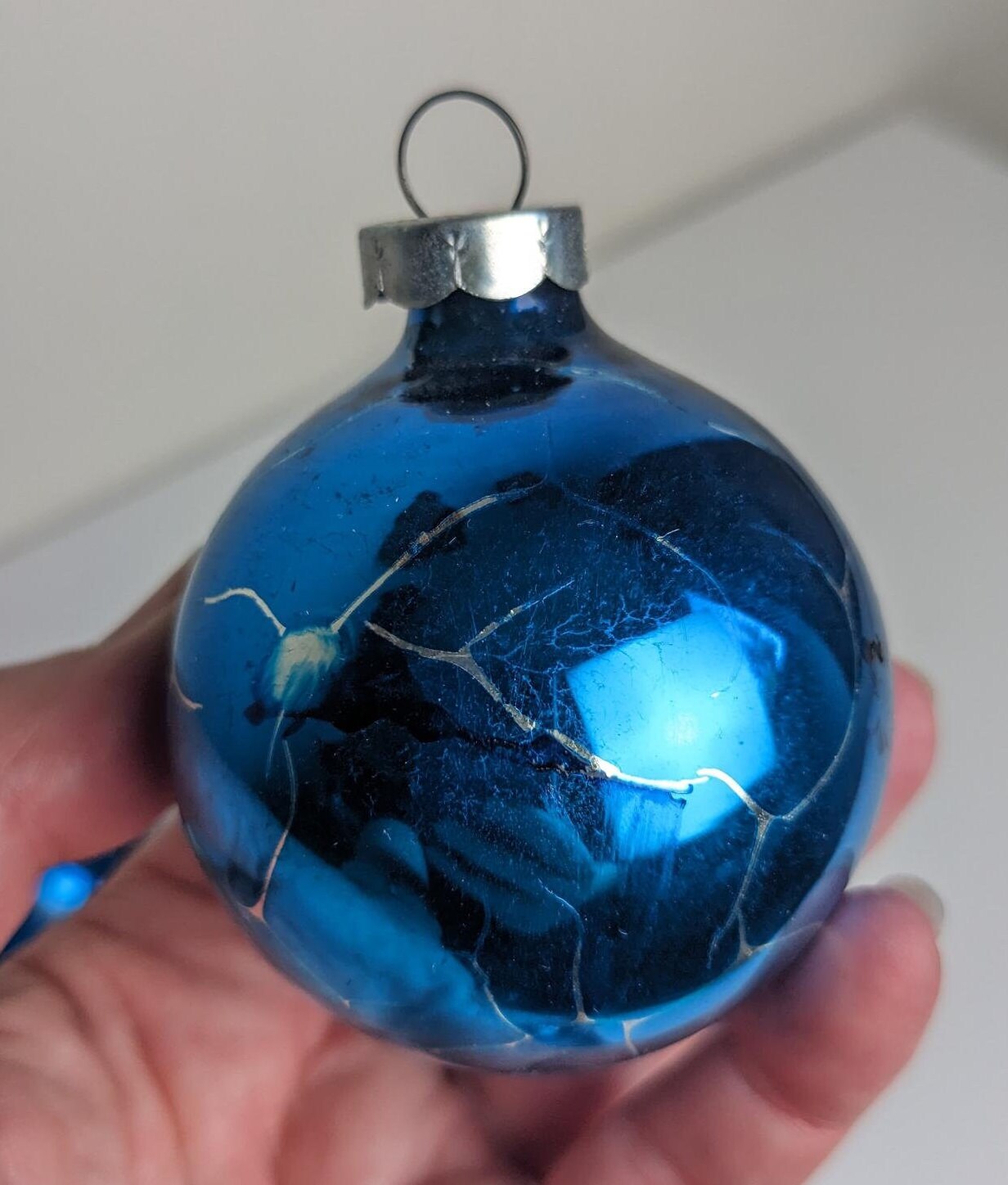 Vintage Pyramid Blue Christmas Ornaments