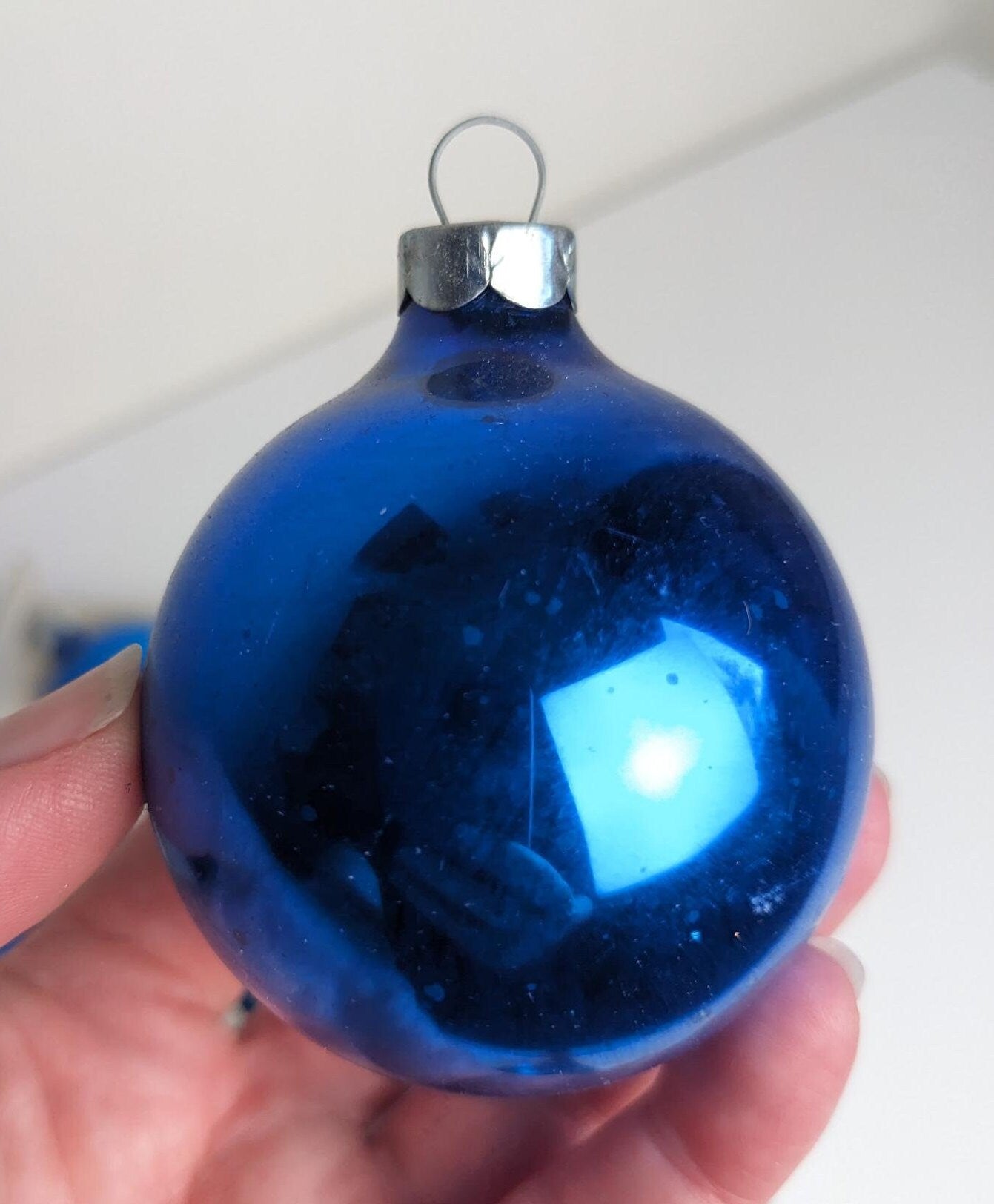 Vintage Pyramid Blue Christmas Ornaments