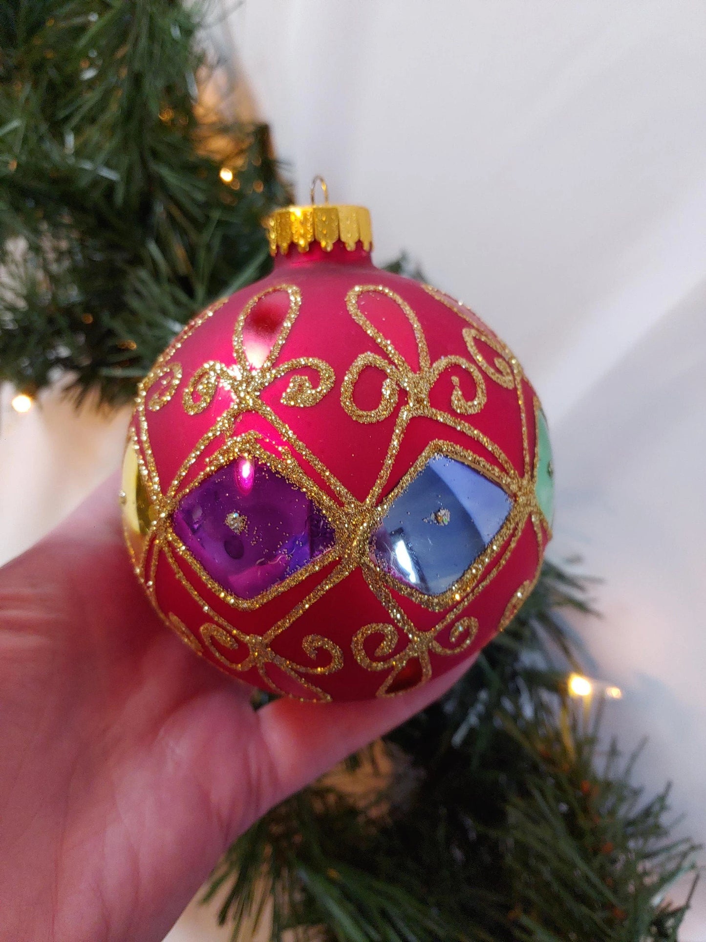 Shiny Red Glass Christmas Ornaments