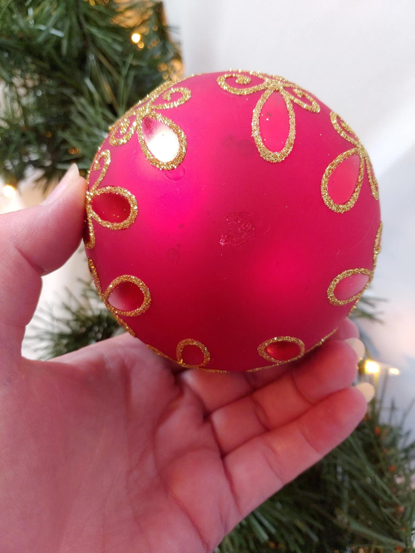 Shiny Red Glass Christmas Ornaments