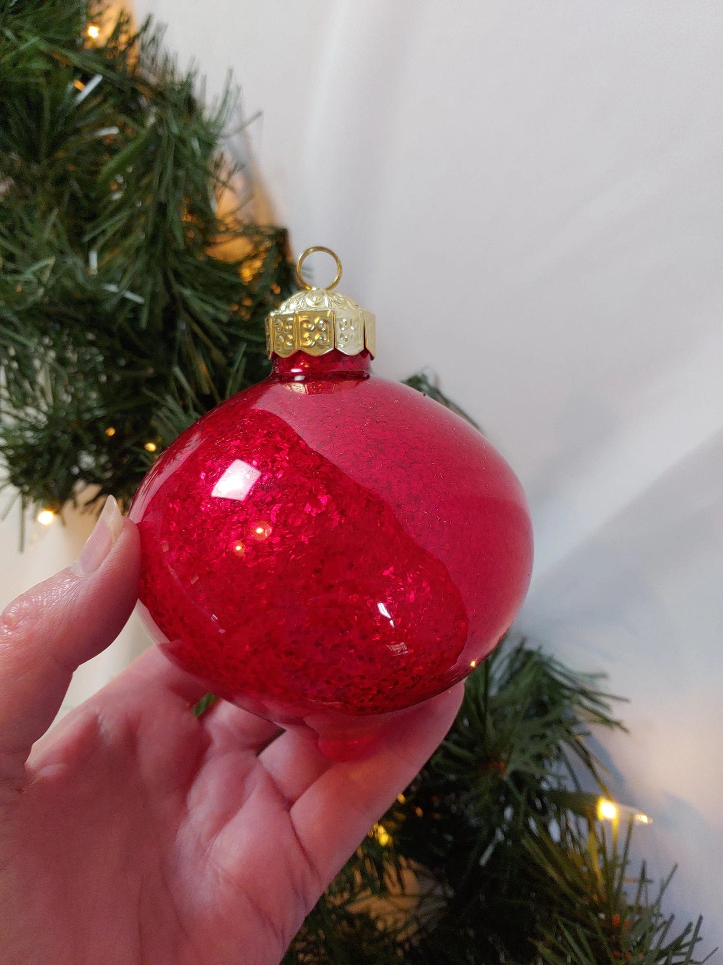 Shiny Red Glass Christmas Ornaments