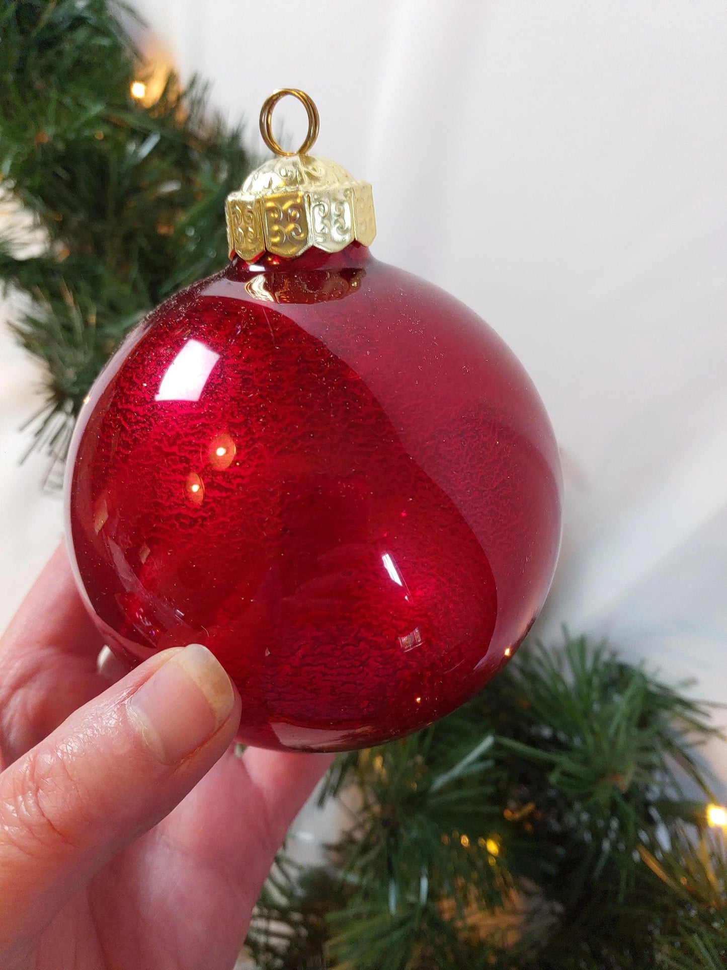 Shiny Red Glass Christmas Ornaments