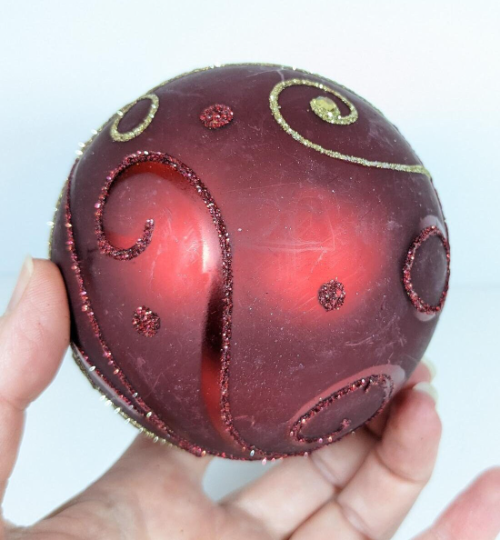 Vintage Kurt Adler Large Red and Gold Ornaments