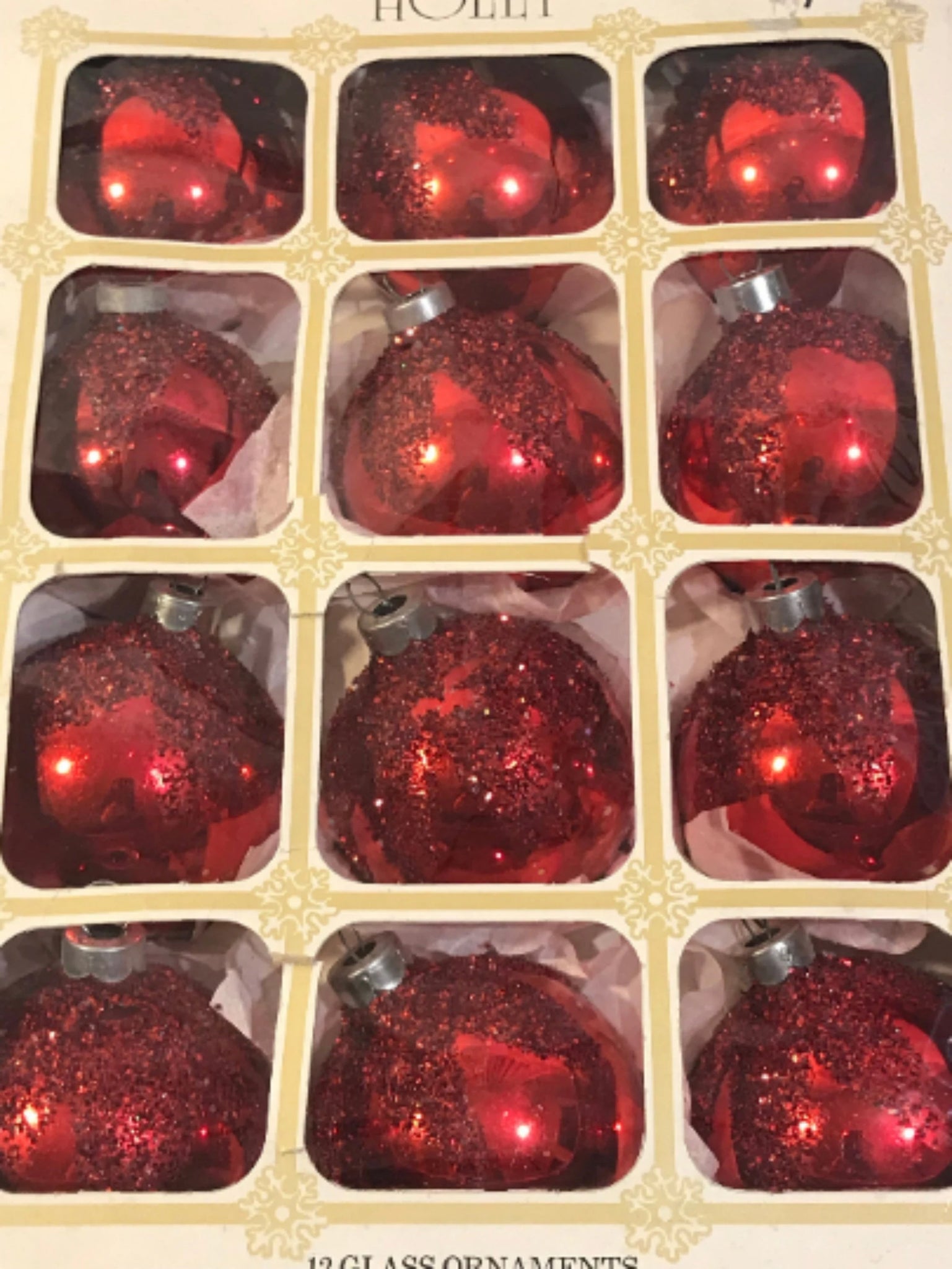 Vintage Red Glass Christmas Ornaments