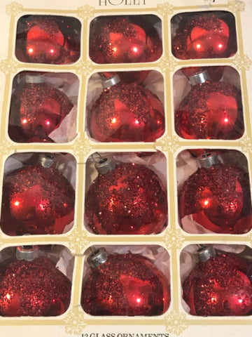 Vintage Red Glass Christmas Ornaments