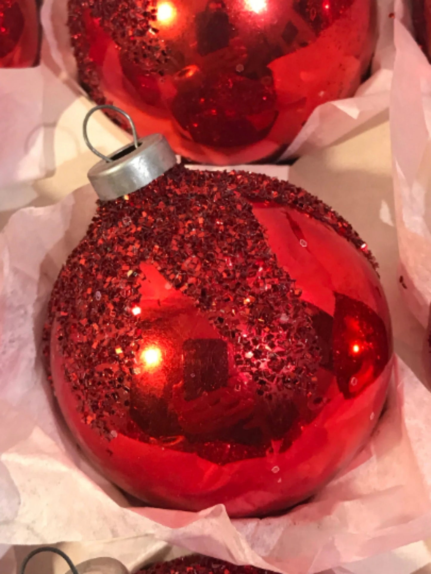 Vintage Red Glass Christmas Ornaments