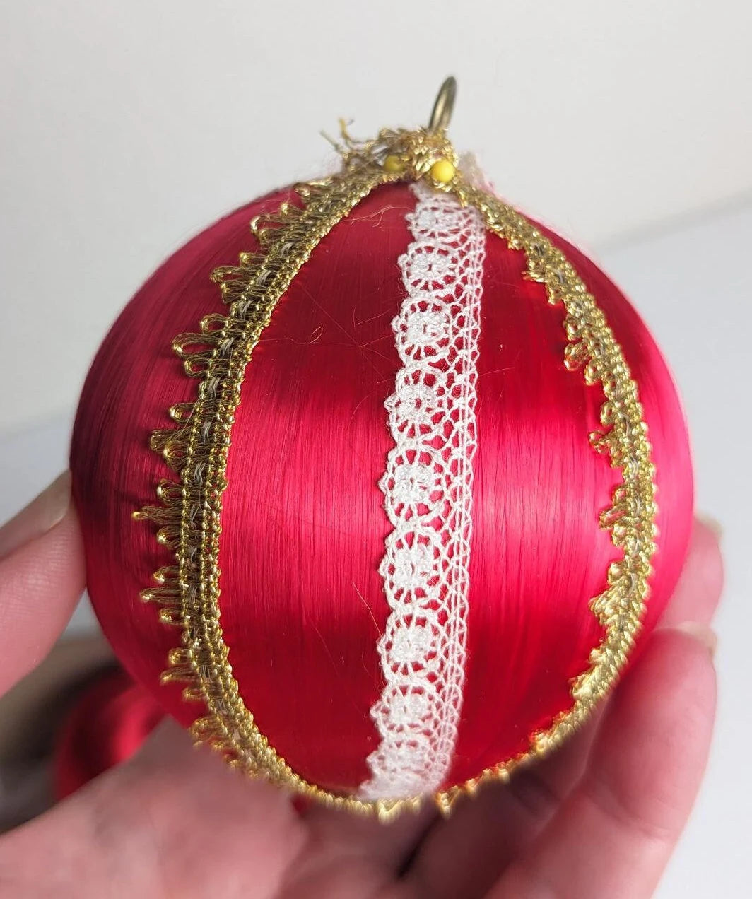 Vintage Red Satin Ornaments