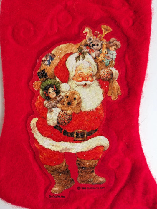 Vintage 1983 Giordano Christmas Stocking