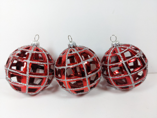 Jewel Brite Red and Gold Christmas Ornaments