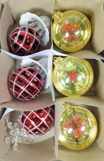 Jewel Brite Red and Gold Christmas Ornaments