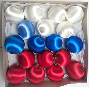 Red, White and Blue Satin Ornaments