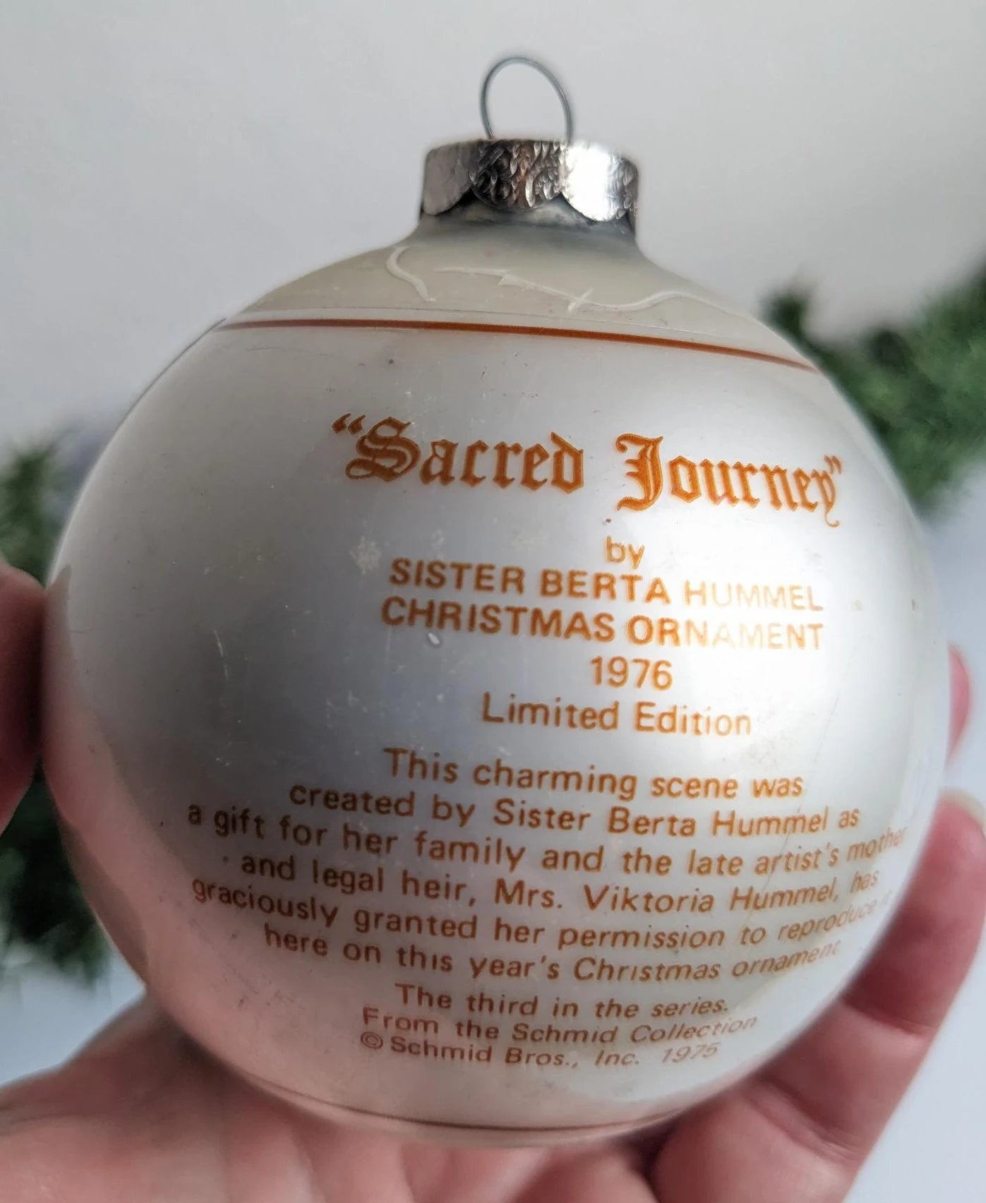 Vintage Schmid 1976 Berta Hummel Sacred Journey Ornament