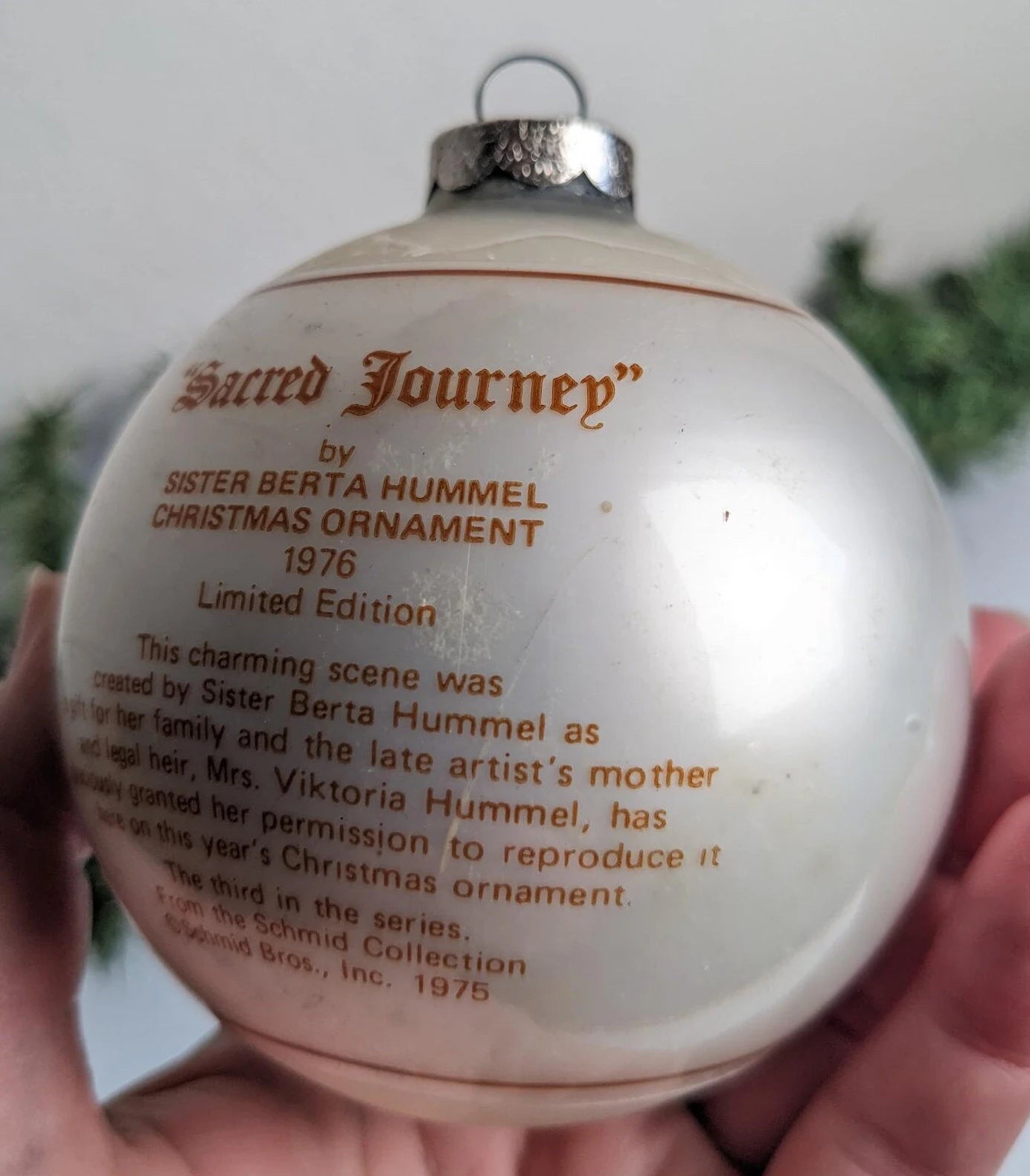 Vintage Schmid 1976 Berta Hummel Sacred Journey Ornament