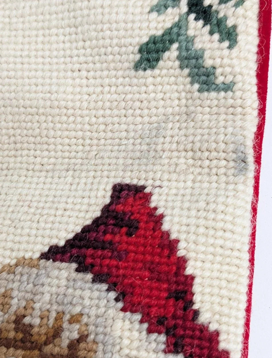 Vintage Victorian Santa Claus Needlepoint Stocking