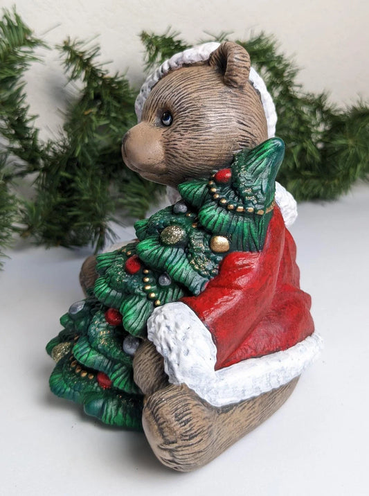 Vintage Ceramic Christmas Santa Bear