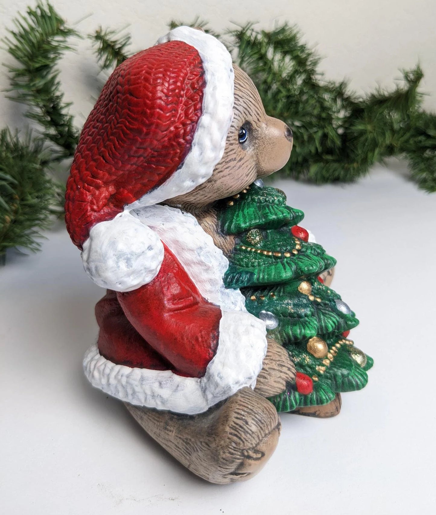 Vintage Ceramic Christmas Santa Bear