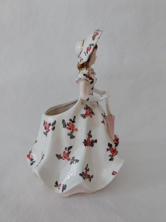 Vintage Lefton Southern Belle Figurine Vase