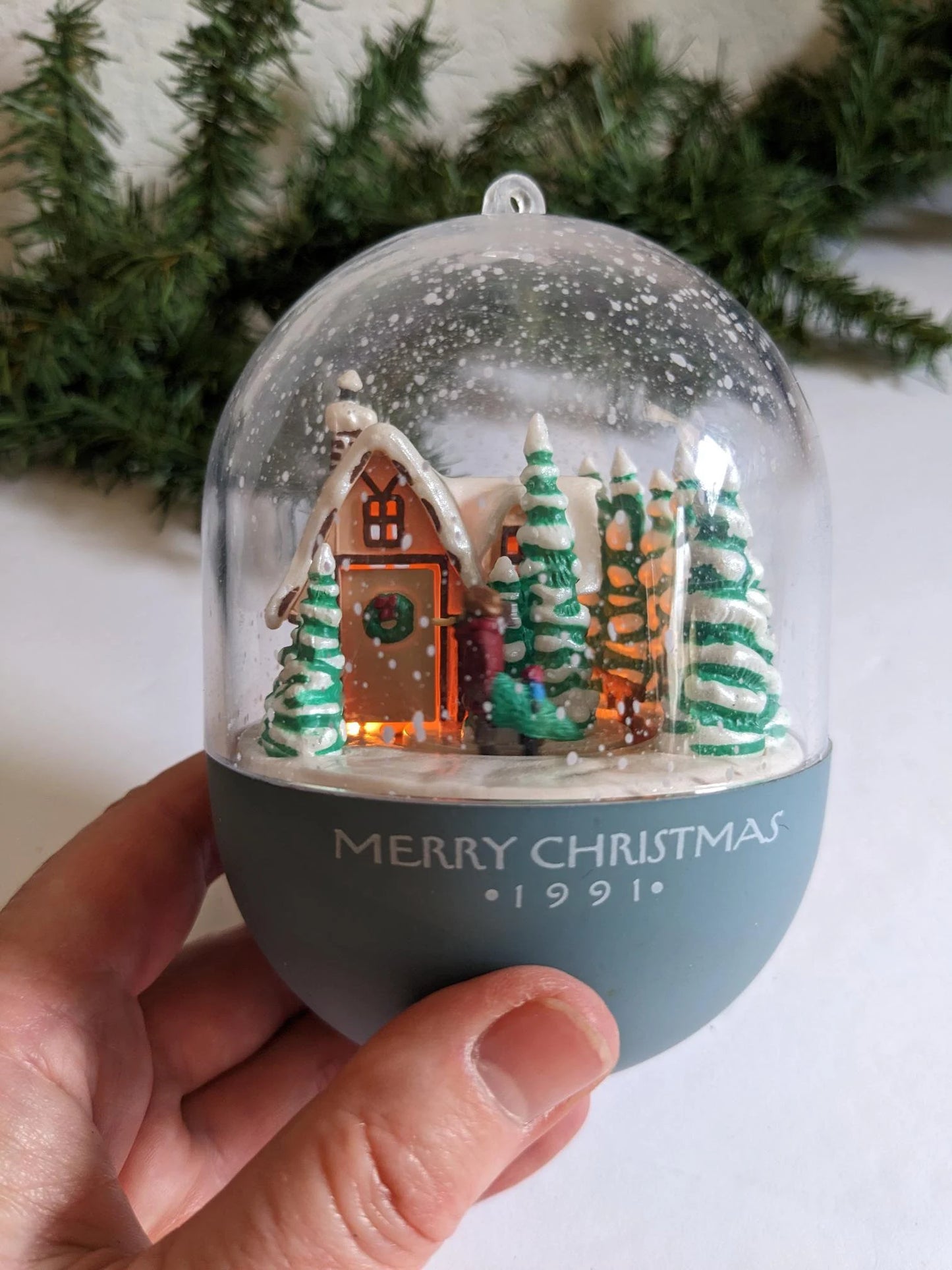 Vintage Bringing Home the Tree Christmas Ornament