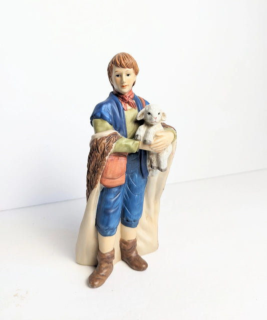 Shepherd with Lamb Nativity Figurine