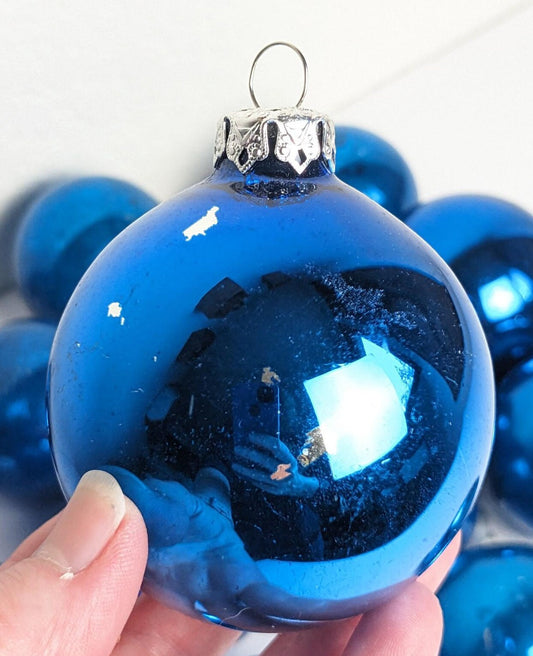 Vintage Shiny Blue Ornaments