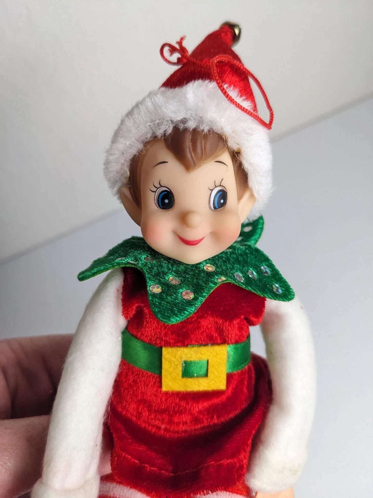 Christmas Elf Sitting Present Ornament