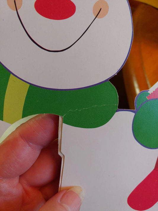 Vintage Tissue Honeycomb Snowman Christmas Centerpiece