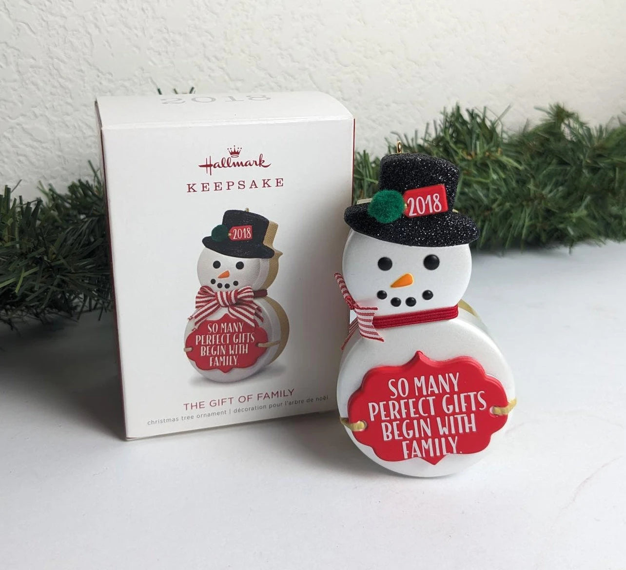 The Gift of Family Snowman Christmas Ornament